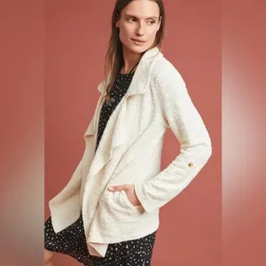 Anthropologie‎ Cream Dolan Left Coast Gwyneth Jacket Size Large Boucle Tweed thumbnail 3