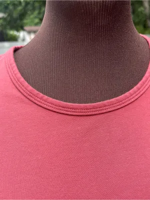 Athleta Essential Tee Dress in Red Rock Size M Supima Cotton Stretch Relaxed Fit thumbnail 3