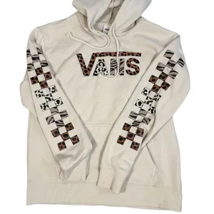Vans Hoodie Womens Medium Cream Animal Print Checkerboard Fleece Pullover Casual thumbnail 7