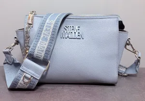 Steve Madden Blexi Crossbody Bag Powder Blue Logo Webbing Strap Medium thumbnail 1