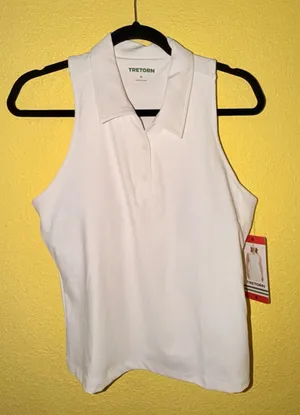 Tretorn White Sleeveless Polo Tank Top thumbnail 1