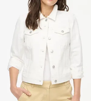 J. Crew Classic White Jean Jacket size Small 100%cotton sold out online thumbnail 1