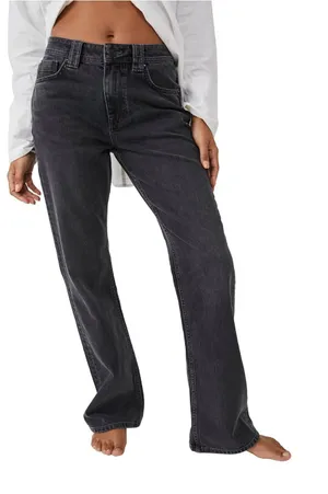 We The Free Ava High Rise Baggy Jeans in Washed Black thumbnail 1