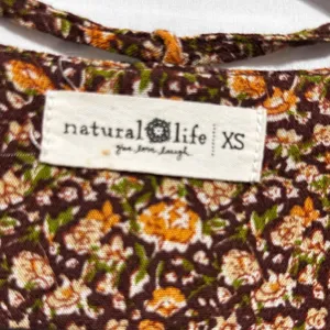 Natural Life Women Cottage Ditsy Floral Top XS Boho Prairie Earthy‎ Romantic thumbnail 6