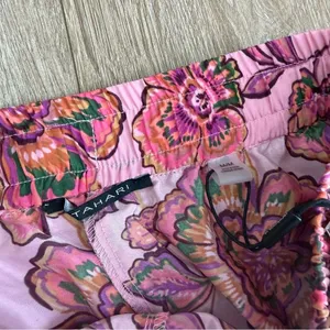 NWT Tahari Drawstring Waist Wide Leg Pants In Princess Floral Size Medium thumbnail 6
