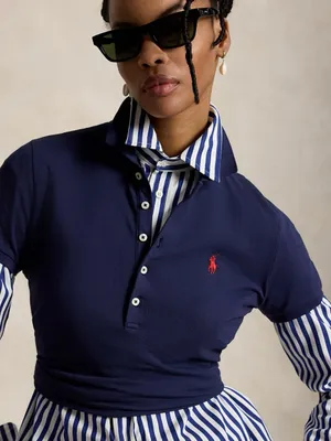 Polo Ralph Lauren Slim Fit Stretch Polo Shirt | Size: M | Newport Navy thumbnail 3
