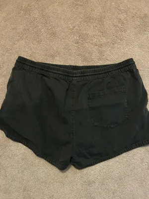 Aerie Black Elastic Waist Shorts with Drawstring thumbnail 3