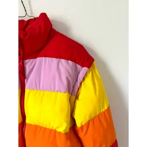 Target x Lego Color Block Puffer Jacket Vest Pink Red Yellow Orange Size Small thumbnail 4