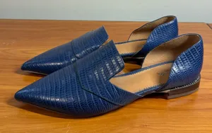 Franco Sarto Toby Medium Pointed Toe Loafers Animal Print Blue Navy d'Orsay | 7M thumbnail 1