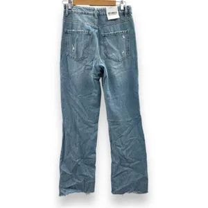 Garage Denim Droite 90s Straight Leg Light Wash Distressed‎ Raw Hem Jeans Sz 27 thumbnail 4