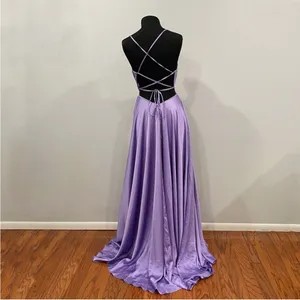 La Femme 30662 Purple Lavender Lace Up Back Gown 0 thumbnail 4