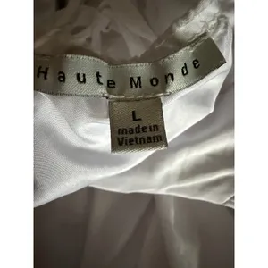 Haute Monde Maxi Dress Womens L White Corset Lace Up Back Slit Boho Bridal thumbnail 5