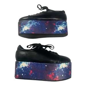 Hot Topic women's 9 platform galaxy Black Casual Sneakers thumbnail 3