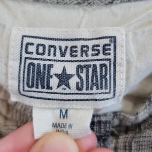 Converse One Star Cotton Plaid Sweetheart Neck Mini Skater Dress Size Medium thumbnail 7