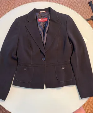 MaxMara Black Single-Button Tailored Blazer thumbnail 1