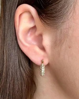 18k gold plated stainless steel small hoop earrings thumbnail 1