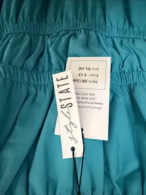 Women's Teal Puff-Sleeve Midi Dress - Brand: thumbnail 2
