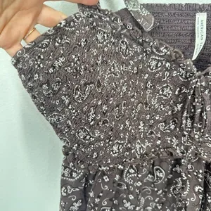 American Eagle‎ Outfitters Smocked Paisley Print Crop Tank Top Women XL Festival thumbnail 6