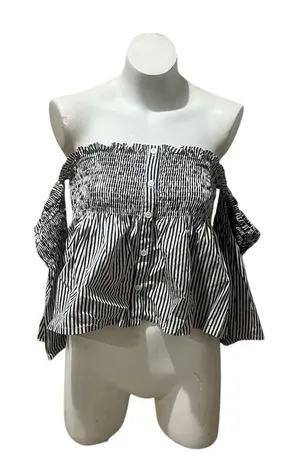 Faithfull The Brand Women's Off-Shoulder Striped Crop Top Size M thumbnail 1