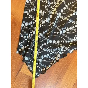 VTG Windsor Dress Mesh Polka Dot Midi Sz.Small Black Asymmetrical Hem Whimsigoth thumbnail 6