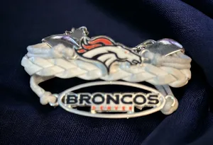 Denver Broncos Multi Strand Leather Bracelet White thumbnail 1
