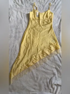 Bar III Women's Satin Lace-Trim Asymmetric-Hem Dress thumbnail 5
