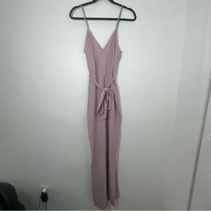 Lovers & Friends Revolve Jenny Wide-Leg Pink Jumpsuit Size XS thumbnail 2
