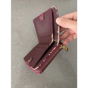 Fossil Women’s Pink Purple Leather Bifold Wallet Zip Coin Pocket READ thumbnail 4