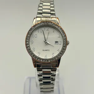 Accutime Silver-tone Crystal Bezel Women’s Watch Working New Battery thumbnail 2