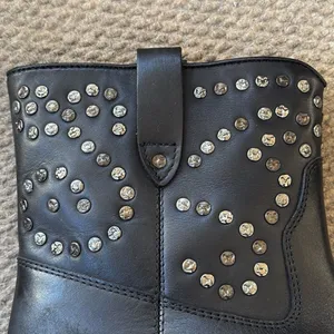 NEW in Box Free People Leather Harmony Studded Boots Black Size 9 thumbnail 6
