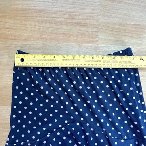 NWT Cider Blue White Boat Neck Polka Dot Top & Ruffle Hem Mid Rise Skirt Set XS thumbnail 7