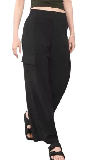 Athleta Womens Brooklyn Heights Wide Leg High Rise Cargo Pants Black Size 16 thumbnail 1
