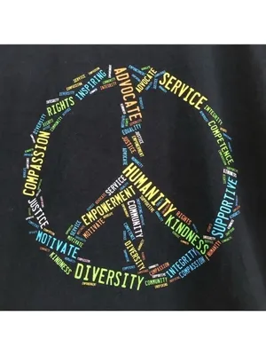 University of Wisconsin Social Work 2015 peace sign tee size medium thumbnail 3