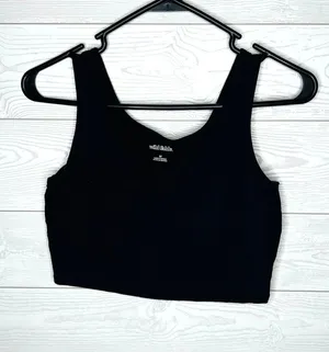 Wild Fable black notched crop top Size Medium thumbnail 1