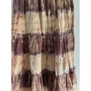 Vintage Maxi Skirt‎ Womens Large Tiered Tie Dye Brown Boho Coastal Festival thumbnail 2