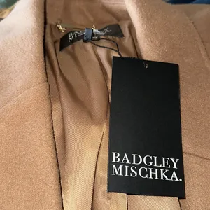 NWT Badgley Mischka Rosalie Notch Collar Coat NO BELT Brown Embellished Button thumbnail 5