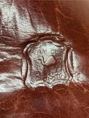 Vintage Vrai Cuir Leather‎ Tapestry Backpack - Boho Moroccan Handcrafted Bag thumbnail 11