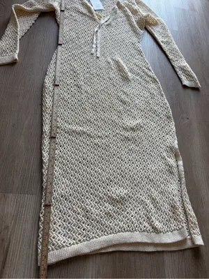 a‎ new day Cream Crochet Maxi Dress with Tie Neck thumbnail 2