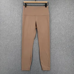 Lululemon Wunder Train High-Rise Ribbed Tight 25" Taupetastic Size 6 Athletic thumbnail 2