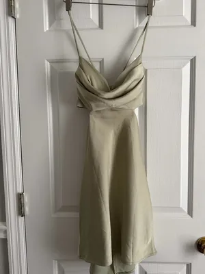 Princess Polly Sage Satin Cutout Mini Dress thumbnail 2