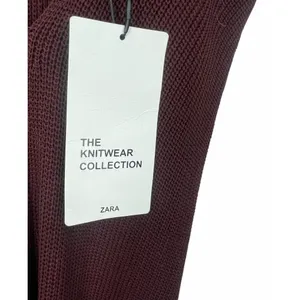 Nwt ZARA | S | Dress Knitwear Collection Long Double V-neck Slip Choc Brown thumbnail 4