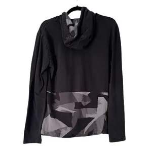 Nike Black Geometric Print Pullover Hoodie Logo Sweatshirt Size Small thumbnail 2