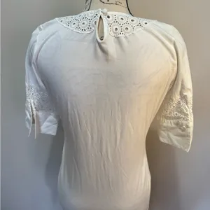 ANNE FONTAINE White Cotton Eyelet Leoncia Top Sz 40 (6-8)‎ thumbnail 4