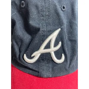 47 Brand Atlanta Braves MLB Red Black Embroidered Adjustable Baseball Cap Hat OS thumbnail 4