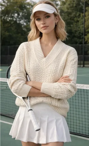 J. Crew Aran Cable Knit V-Neck Sweater Cream XS Tennis Prep Scandi Chic Preppy thumbnail 1