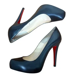 Christian Louboutin Rolando 120 Black Leather Platform Pumps Red Bottoms Heel 37 thumbnail 5