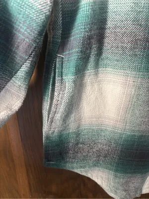 Hollister green and white plaid flannel boyfriend fit button shirt thumbnail 4
