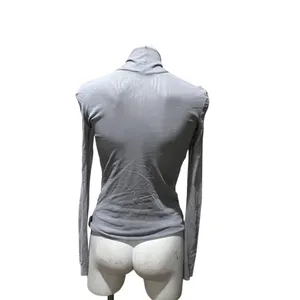 Intimately Free People Top Womens M Gray Sheer Mesh Turtleneck Long Sleeve thumbnail 5