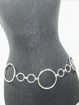 Source Unknown Silver Link Circle Chain Waist Belt thumbnail 2