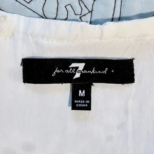 7 For All Mankind White Eyelet Puff Sleeve Babydoll Dress Size M💛 thumbnail 9